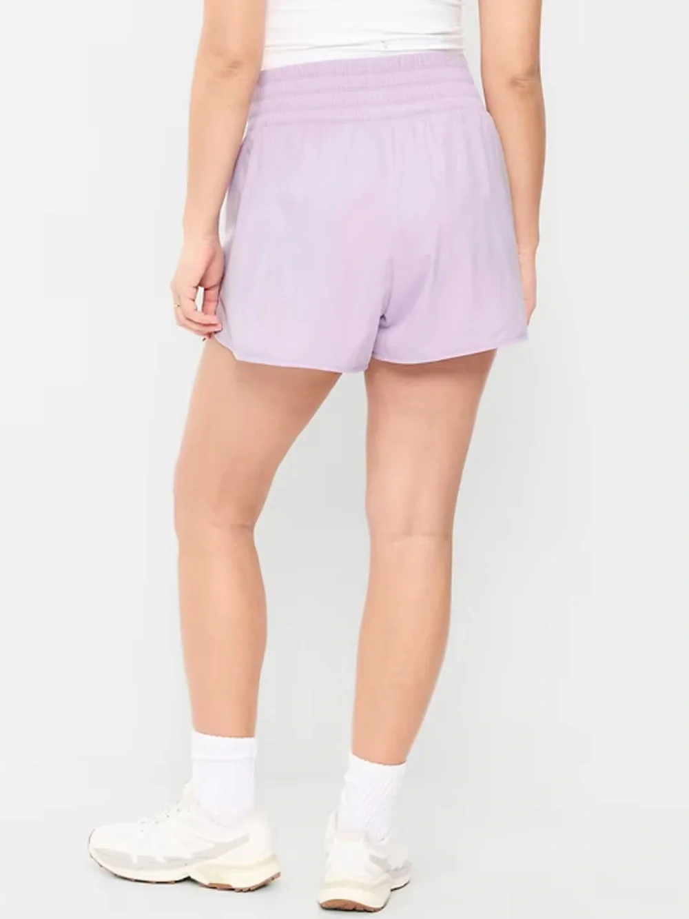 Old Navy Women’s Extra High-Waisted Crinkle Run Shorts 3-inch inseam in Lilac